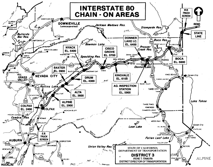 [Caltrans Map of Chain-On Areas]